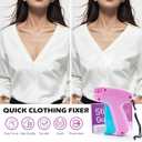 Stitch Gun for Clothes, Stitchy Quick Clothing Fixer, Micro Tagging Gun for Clothing, Mini Sticky Sewing Gun, Stitch Fix Gun, Includes 6 Needles, 1 Scissors, 2000 Black & 2000 White Fasteners, Pink Blue