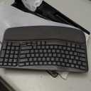 Wireless Keyboard and Mouse Combo, 2.4G Full Size Wave Keys Ergonomic Keyboard with Wrist Rest and 3-Level DPI Adjustable Wireless Ergonomic Mouse for Windows, Mac OS Desktop/Laptop/PC(Pink)