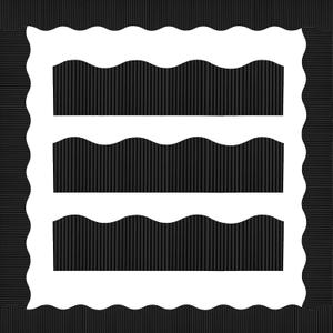 Containlol Classroom Bulletin Board Decoration, Corrugated Paper Ribbed Borders, Poster Board Borders for School Classroom Office Chalkboard Whiteboard Cork Wall Decor(Black,118ft)