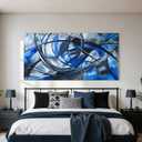 Abstract Wall Art Decor Modern Wall Art Pictures for Living Room Abstract Canvas Art Wall Decor Large Blue Wall Art Prints Artwork for Walls Black and White Wall Art Decor Home Office Decor 24" X 48"