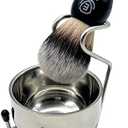Best Mens Shaving Brush Set by Echolly-3pcs Men's Travel Shaving Brush and Bowl Set-Shaving brush, Bowl and Stand-Gift Set Shaving BrushGifts for Men,Fathers