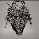 Blooming Jelly Womens Bikini Sets Two Piece Cheeky Swimsuit Embroidery Curvy String Bathing Suit (Black, L)