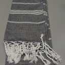 Basic Layers 100% Turkish Cotton Kitchen Tea Towels, Highly Absorbent Luxury Soft Quick Drying Dish Towel for Gym, Yoga, Bath, Sports, Cleaning and Kitchen (23 x 36) (Black)