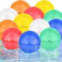 Reusable Water Balloons,12pcs Latex-Free Silicone Water Balloons,Water Bomb Refillable for Water Games Outdoor Summer Fun Party