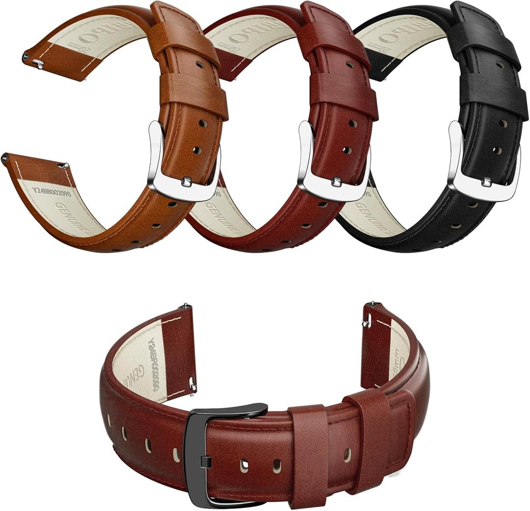 14mm 16mm 18mm 20mm 21mm 22mm 23mm 24mm Leather Watch Band Quick Release Watch Strap Replacement Deployment Buckle Wristband for Men and Women (Glossy Leather/Drak Brown) 14mm 16mm 18mm 20mm 21mm 22mm 23mm 24mm Leather Watch Band Quick Release Watch Strap Replacement Deployment Buckle Wristband for Men and Women (Glossy Leather/Drak Brown)