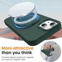 Soft Liquid Silicone Case for iPhone 13/14 with Magnetic Invisible Stand, Military Grade Shockproof Protection, Anti-Scratch Microfiber Lining Covers for iPhone 14/13, Pine Green