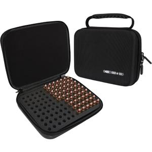 108 Round 9MM Ammo Case, Ammo Storage Box Compatible with 9mm Luger, 9mm Parabllum, 9mm Makarov, .380 ACP, .32 ACP, .45 ACP, 30 Luger, 32 S&W, 40 S&W, Bullets Organize Case for 9mm (Black)