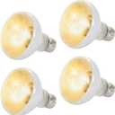 CALPALMY (4-Pack 100W Reptile Heat Lamp Bulbs - UVA Daylight Basking Light Bulbs for Reptiles, Turtles, Lizard, Bearded Dragon and Amphibians - 120V R80 Reflector Bulbs with E26 Screw Cap Base