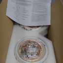 2 Pack White Ceramic Wood Brass Base Semi Flush Mount Ceiling Light Vintage Hallway Light Fixtures, Modern Small Flush Mount Ceiling Light Lamp for Hall Kitchen Entryway Passway Porch Foyer