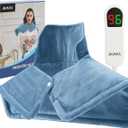 Heating Pad for Neck and Shoulders and Back - Weighted Heating Pad for Neck and Shoulders - Shoulder Heating Pad Gifts for Women Men Mom Dad - 10 Heat Settings and 6 Timers Auto Off (Blue)