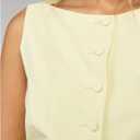 Milumia Women's Sleeveless Button Down Tank Tops Slit Hem Fitted Vests Waistcoat Top (Yellow, L)