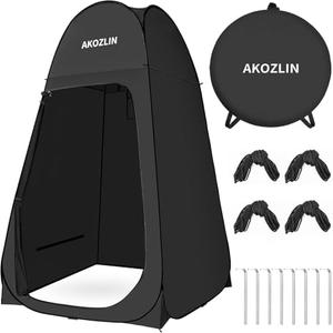 AKOZLIN Portable Pop Up Shower Tent Instant Privacy Dressing Changing Tent Outdoor Shower Room Camp Toilet Tent, 74.9" H x 39.4" W x 39.4" L