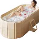 Foldable Bathtub for Adult Large 59'in Collapsible tub Portable Bathtub for Bathroom Folding SPA Tub for Shower Stall, Ideal for Small Spaces (XL: 47"L x 33.8"W x 19.5"H)