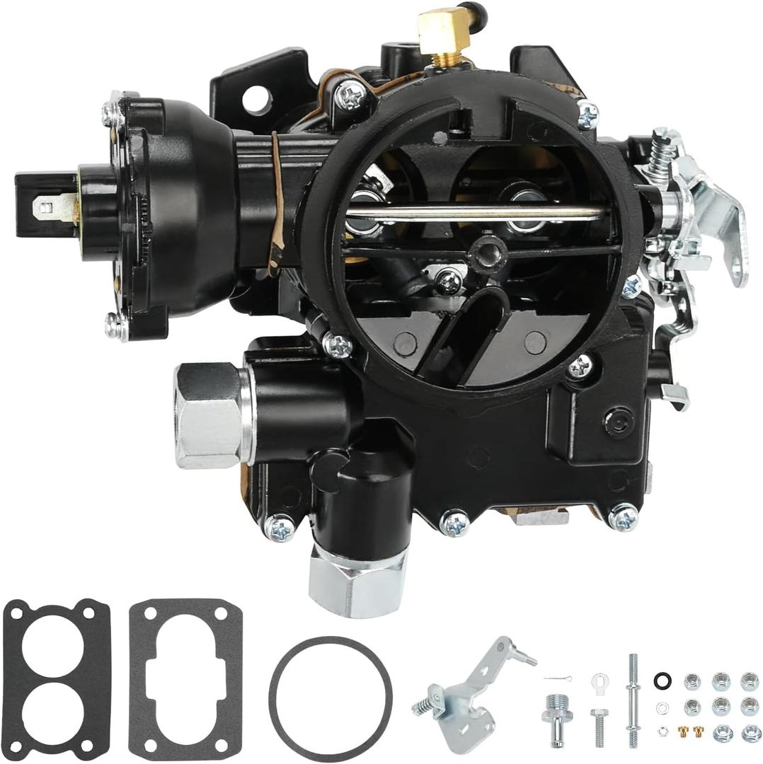 Marine Carburetor for Mercruiser 3.0 Carburetor 2 Barrel Carb for Mercury Mercarb 3.0L 2.5L 4CYL Engine with Jets and W/Electric choke Long Linkage Gasket 3310-864940A01 8M0045397