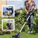 Weed Wacker Cordless - Battery Operated Weed Eater with Blade, Grass Trimmer/Edger/Cutter in 1 (with Two 2.5Ah Batteries)