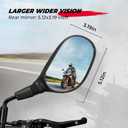 KEMIMOTO ATV Mirrors, 8MM 10MM Motorcycle Mirrors for Handlebar ATV Accessories Compatible with Scooter Snowmobile Mope, 360 Degrees Ball Type Adjustment