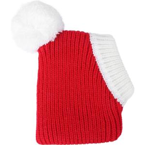 POPETPOP Christmas Dog Hat Crocheted Snood : Dog Knitted Hat Warm Winter Neck Ear Warmer Santa Headwear Christmas Pet s for Small s (Red, XS)