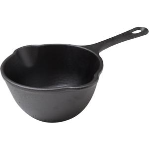 Victoria 0.5-Quart Cast Iron Saucepan, Small Cast Iron Melting Pot Seasoned with Flaxseed Oil, Made in Colombia, Black