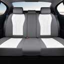 Coverado Rear Seat Covers, White Car Seat Cover, Back Seat Cover, 3-Pieces Luxury Car Seat Cushion, Leather Seat Cover Seat Protector Universal Fit Most Cars