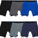 Fruit of the Loom Men's 4-way Stretch Boxer Briefs | Lightweight & Moisture Wicking Underwear | Long Leg, Regular Leg & Trunk (Large)