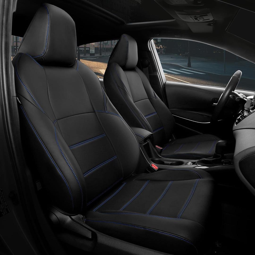 FREESOO for Toyota Corolla Seat Covers 2020-2026 SE/SE Apex Nightshade & 2023-2025 XSE & 2025 FX, Custom Car Seat Covers, Waterproof Seat Covers for Cars, Leather Seat Cover, Black Blue Full Set