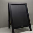 A Frame Chalkboard by HBCY Creations: 20x30 Solid Wood A-Frame Sign Black Double-Sided Magnetic Board, Chalkboard Menu Board, for Restaurants, Cafs, Weddings - Heavy Duty Hinges