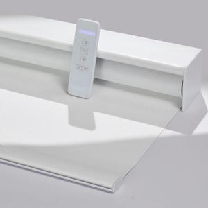 Persilux Motorized Roller Blinds with Remote Control, Blackout Electric Window Shades Compatible with Alexa Google via Hub, Rechargeable Smart Blinds for Windows, Custom Size, Blackout-White