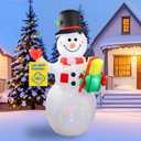 360 Rotating LED Lights 5ft Inflatable Snowman: Upgrade Christmas Blow Up Yard Decoration for Indoor Outdoor Garden Xmas Holiday Decor