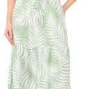 Vince Camuto Women's Leaf Print Tie Waist Cap Sleeve Tiered Maxi Dress XL