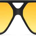 SOJOS Retro Oversized Square Polarized Sunglasses for Women and Men Vintage Shades Classic Large Sun Glasses SJ2618 (Black/Yellow)