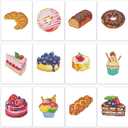 PeakLuv 12 Pcs Small Diamond Art Kits, Cake Mini Diamond Painting Kits for Adults Beginners, 5D DIY Square Drill Diamond Dots, Quickly Finishable Mini Gem Art for Home Wall Desktop Decor, 6X7in (FD025)