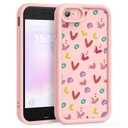 FUXICASE Case for iPhone SE/8/7, Silicone Shockproof Cover Women