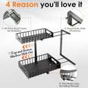 HBL' 2-Pack Large Metal Under Sink Organizer, 2-Tier Slide-Out Under the Kitchen Sink Organizer and Storage,Height Adjustable Under Sink Storage Shelves for Bathroom.