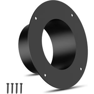 6 Inch Duct Connector Flange, Metal Dust Collection Fittings, Dryer Vent Connector Flange for Heating, Cooling and Ventilation HVAC Systems, Black