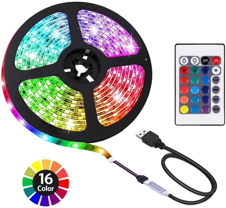 ACONDE 3.28 feet USB LED Strip Lights, DIY Indoor Decoration, TV Backlight, 24 Keys Remote