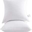 HITO 18x18 Pillow Inserts (Set of 3) - Down Alternative 100% Cotton Cover Decorative Square Throw Pillows White for Couch Bed Sofa