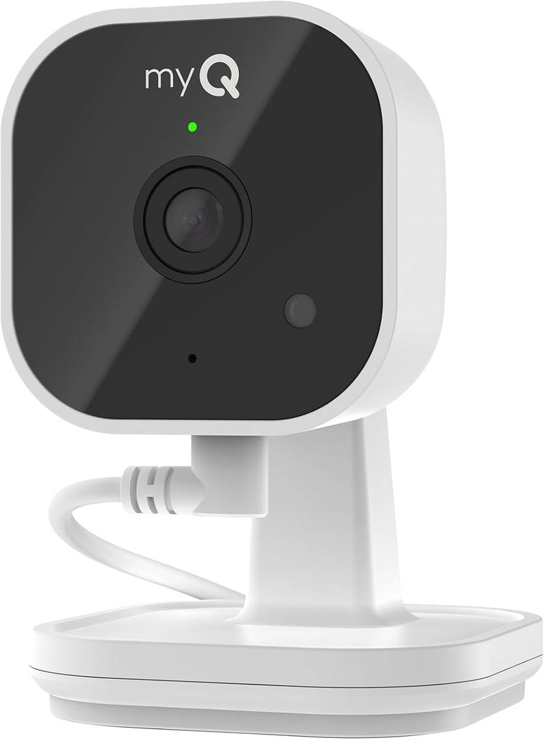 myQ Indoor Plug-in Security Camera Gen 2 2K Smart Wi-Fi Camera with Night Vision, Baby and Pet Monitor, Motion Detection and Alerts, 2-Way Audio & App Control