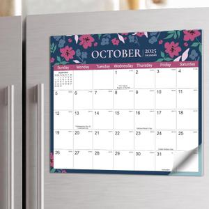Aesthetic 2025-2026 Magnetic Calendar for Refrigerator, 21-Month Fridge Calendar Magnet from October 2025 to June 2027, Easy OrganizingTwilight Petals