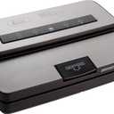 LEM Products MaxVac 250 Stainless Steel Vacuum Sealer with Built-In Bag Holder and Cutter, Silver and Black