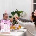 50th Birthday Party Decorations for Women, Sweet Pink Glitter in 1975 Birthday Decor Poster Acrylic Table Sign, 50th Birthday Party Supplies, Double-Sided