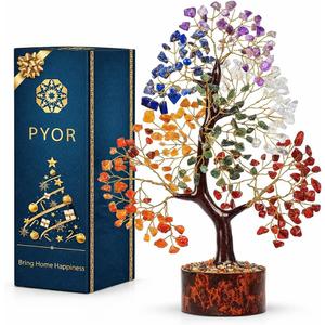 PYOR 7 Chakra Tree of Life Crystal Tree  Healing Crystals & Stones | Housewarming Gift for New Home | Birthday Gift for Women | Home Decor Office Decor | Room Decor