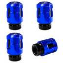 Sbulhia 4 PCS Car Tire Valve Stem Caps, Unique Shaped Corrosion-Resistant Leakproof Valve Stem Cover, Personalized Aluminum Alloy Tire Cap for Cars Trucks Motorcycles Bikes (Blue)