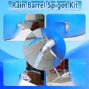 High Flow Rain Barrel Spigot, Lead-free304 Stainless Steel Faucet Kit for Plastic and Other Top Open Barrel, Quarter Turn Spigot