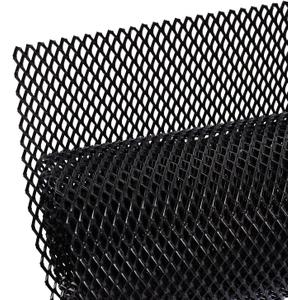 AggAuto 47x16 inches Car Pickup Truck Grill Mesh Spoiler Bumper Vent Aluminum Alloy Automotive Grille Insert Air Intake Racing Rhombic Hole 6x12mm Black
