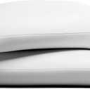 TEXAS LINEN CO. 100% Organic Cotton Percale Pillow Cases Standard/Queen Size Set of 2 - Percale Pillowcases Standard/Queen, Soft Cooling Pillow Cases for Sleeping, Cotton Pillow Covers - White