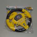 Steering Wheel Simulated Toy for Kids Babies 3+ Years Old, Small Electronic Simulated Driving Driver Racing Toy with Sound (Yellow)