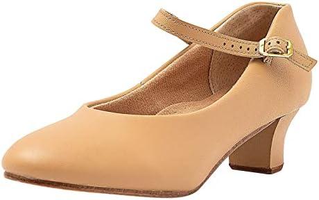 ARCLIBER Character Shoes for Women Ankle Strap 1.55" Dance Heels for Ballroom Salsa Tango Size 7.5