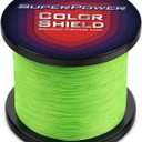 KastKing Superpower ColorShield Braided Fishing Line - Colorfast Braided Line, 100% Solution Dyed UHMWPE Fiber, Smooth & Strong Superline, Near Zero Stretch, Sensitive, High Abrasion Resistance