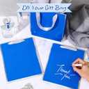 Yeaqee 24 Pack Metallic Paper Gift Bags with Handle and Tissue 9x7x3.1 Gold Foil Welcome Thank You Favor Bags Return Gifts for Wedding Mothers Graduation Bridesmaid Birthday(Royal Blue,Silver)
