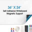 MaxGear Dry Erase Board with Paper Adhesive Magnetic White Board Sticker, 36x24 Easy to Write and Clean Magnetic Board for Office, Home, with Marker, Eraser